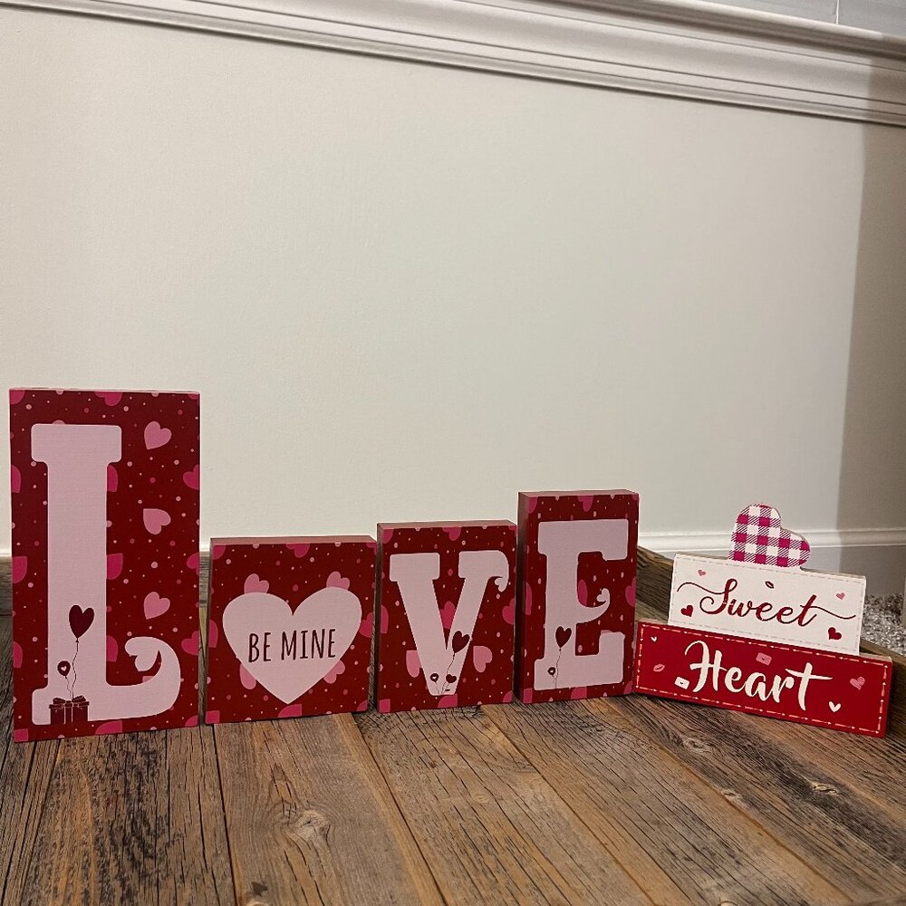 Wood Block Valentine's Day Decor